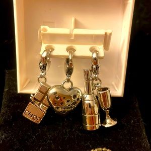 Silver Ti Sento Charms in original plastic box - Bubbles, Choc and Heart